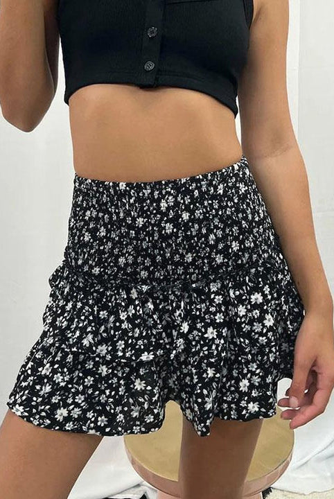 Aurelie | Playful Ruffle Bohemian Skirt with Vibrant Print - Lumina 11