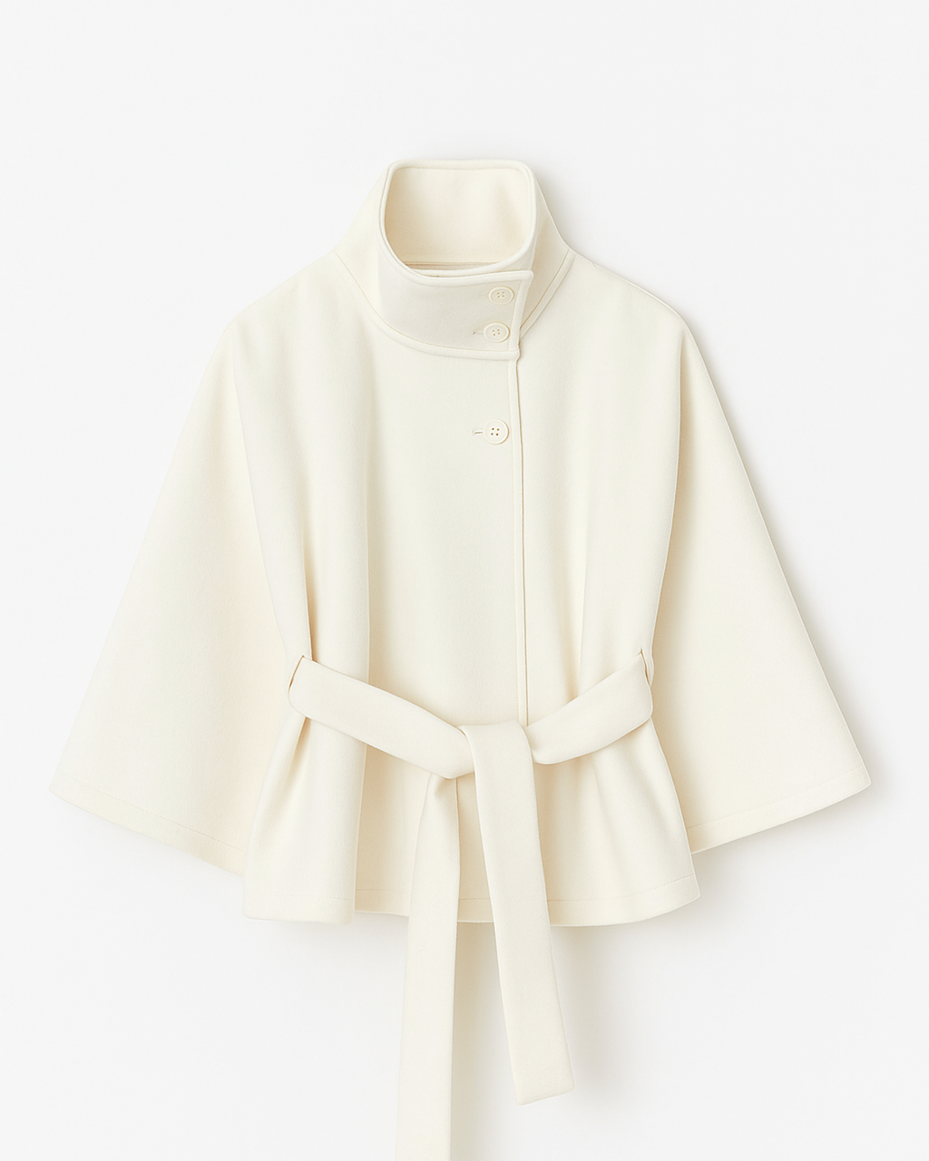 Lumina Wear Chloe elegant high-neck camel cape coat for women, stylish jacket with sophisticated design and tailored fit.