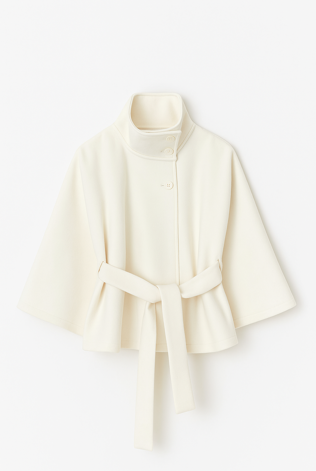 Lumina Wear Chloe elegant high-neck camel cape coat for women, stylish jacket with sophisticated design and warm fabric.