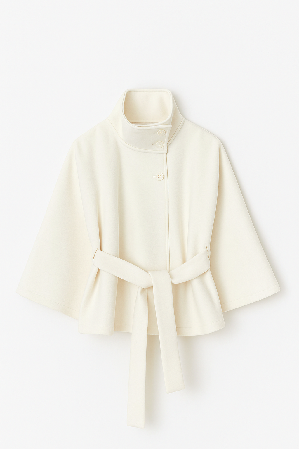 Lumina Wear Chloe elegant high-neck camel cape coat for women, stylish jacket with sophisticated design and warm fabric.