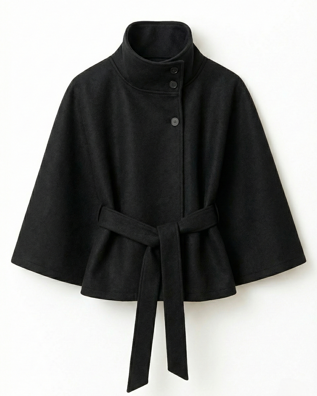 Lumina Wear Chloe elegant high-neck camel cape coat for women, stylish jacket with a sophisticated design and tailored fit.