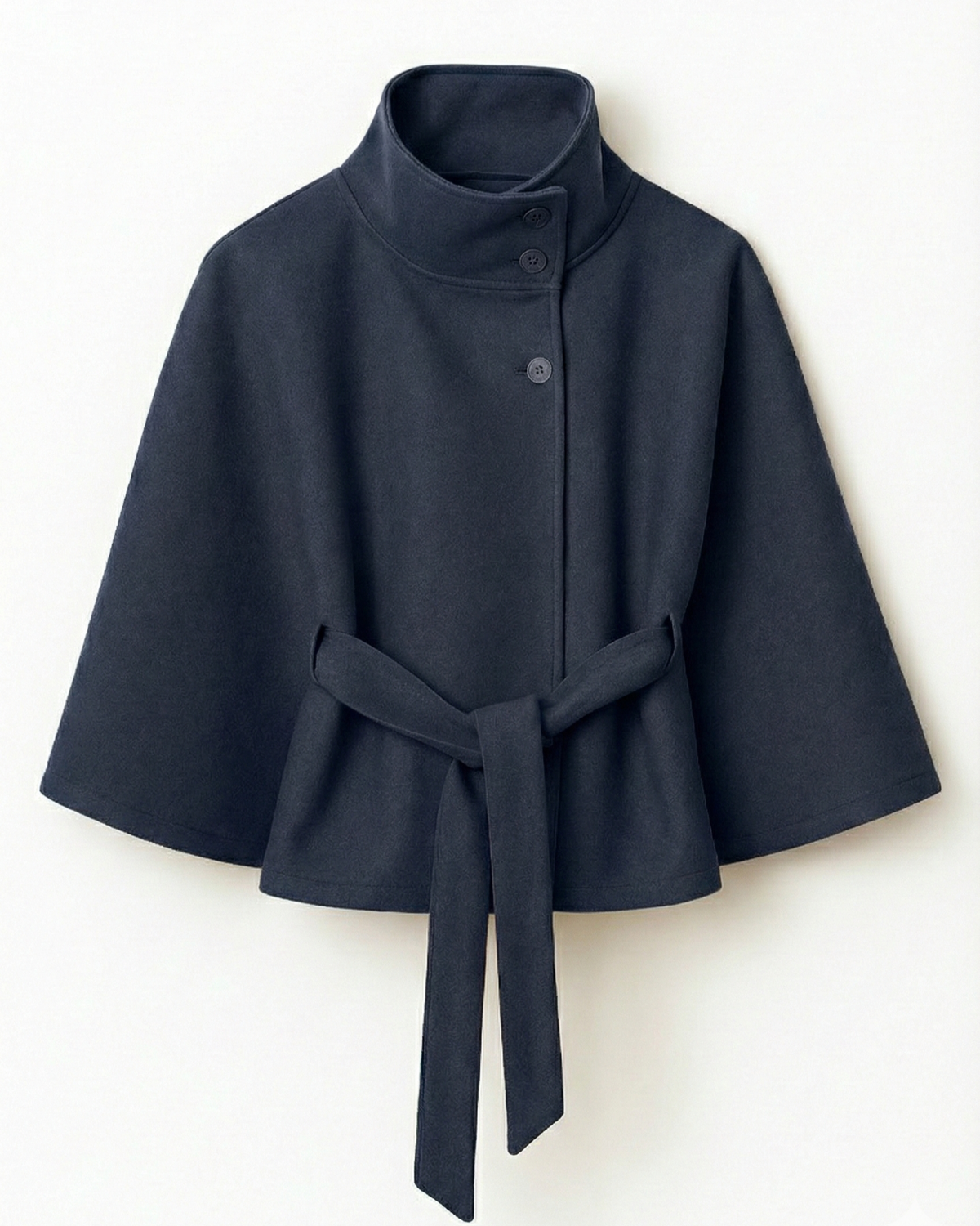 Lumina Wear Chloe elegant high-neck camel cape coat for women, stylish jacket with sophisticated design and tailored fit.