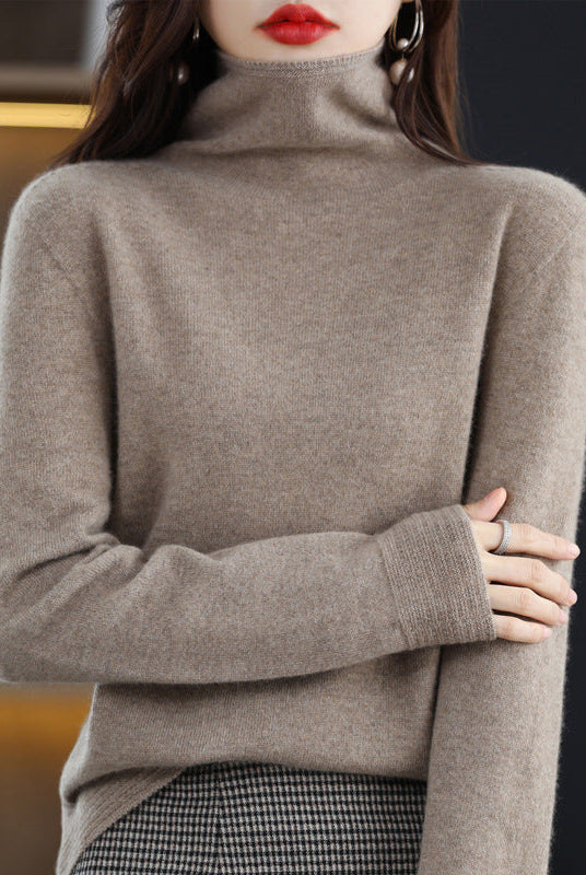 Lumina Wear Chloe glamorous turtleneck sweater in wool blend with soft, cozy fabric and elegant fit, displayed on a neutral background.