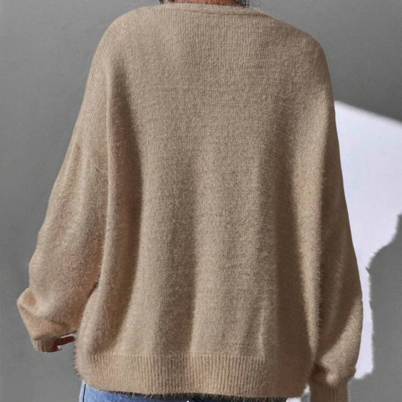Chloé Lumina women's soft faux mink cardigan with button detail, cozy and stylish for casual wear.