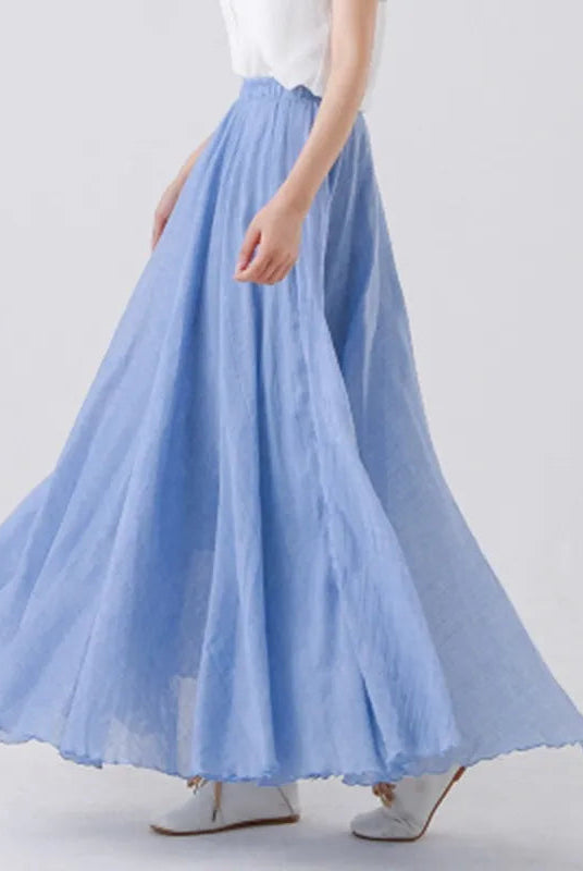 Elianne | Elegant Beige Maxi Skirt with High Waist - Lumina 2