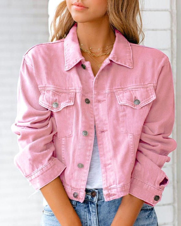 Lumina Wear Elise embellished classic denim jacket with modern twist, featuring decorative details and a stylish fit.
