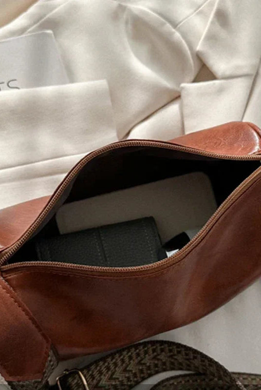 Florence | Sleek Minimalist Crossbody Bag with Patterned Strap - Lumina 8