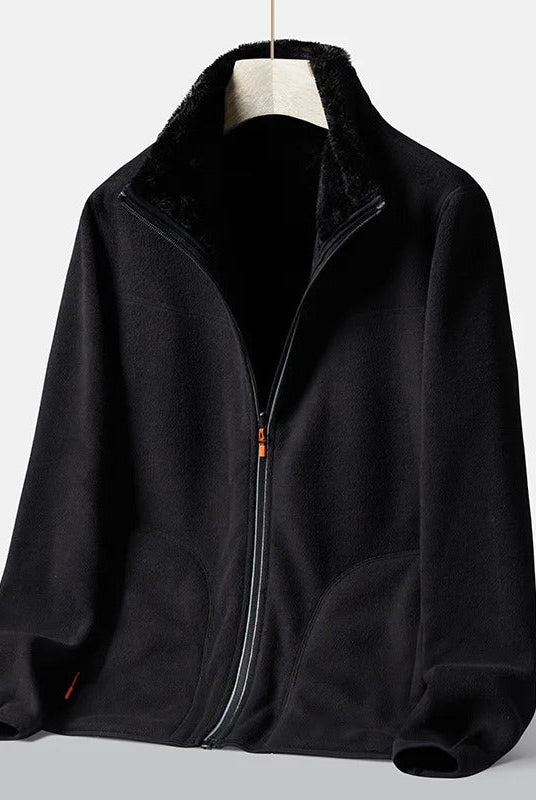 Lumina Wear Haven men's fleece jacket with plush warmth and standing collar, perfect for cold weather comfort.