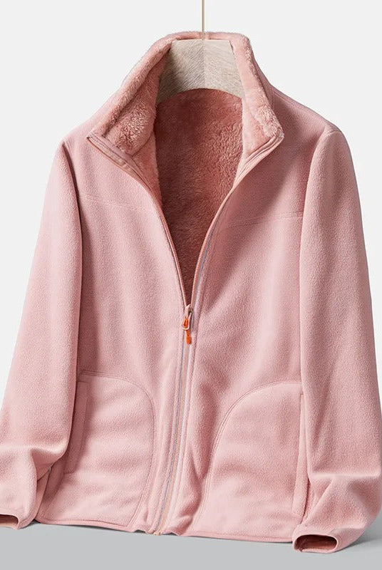Lumina Wear Haven men's fleece jacket with plush warmth and standing collar, perfect for cold weather.