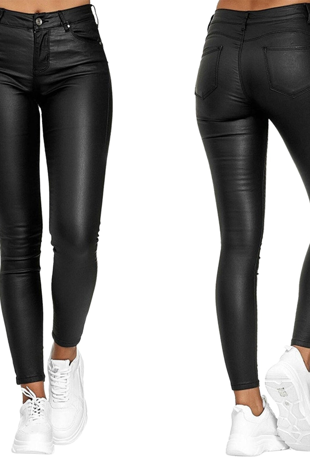 Isabella | Chic Stretch Leather Trousers for Effortless Style - Lumina 5