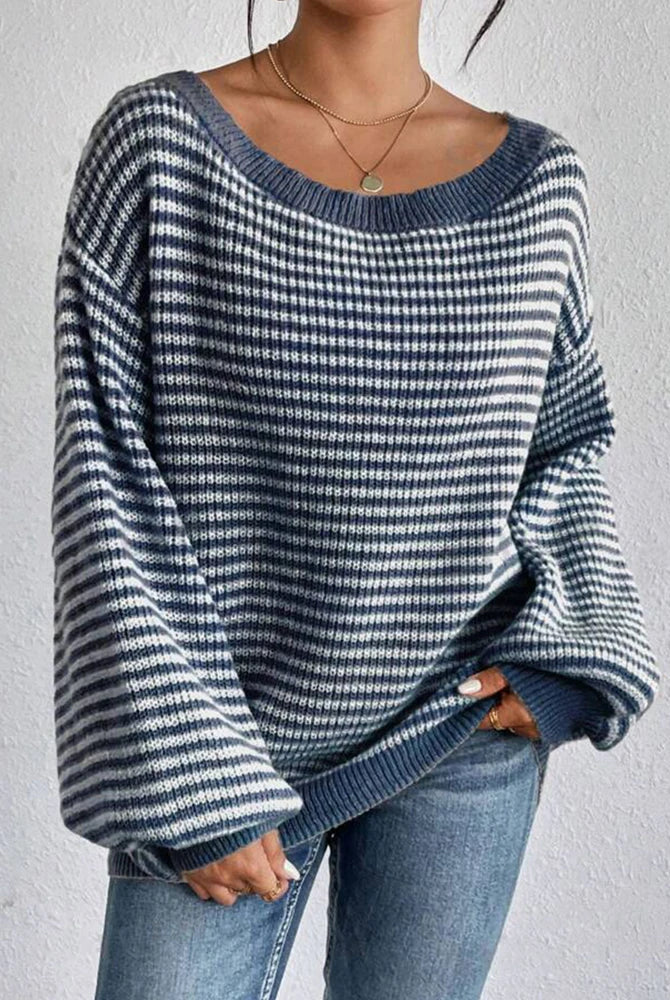 Lumina Wear Isabella cozy oversized knit sweater with lantern sleeves, soft texture and relaxed fit, stylish for casual wear.