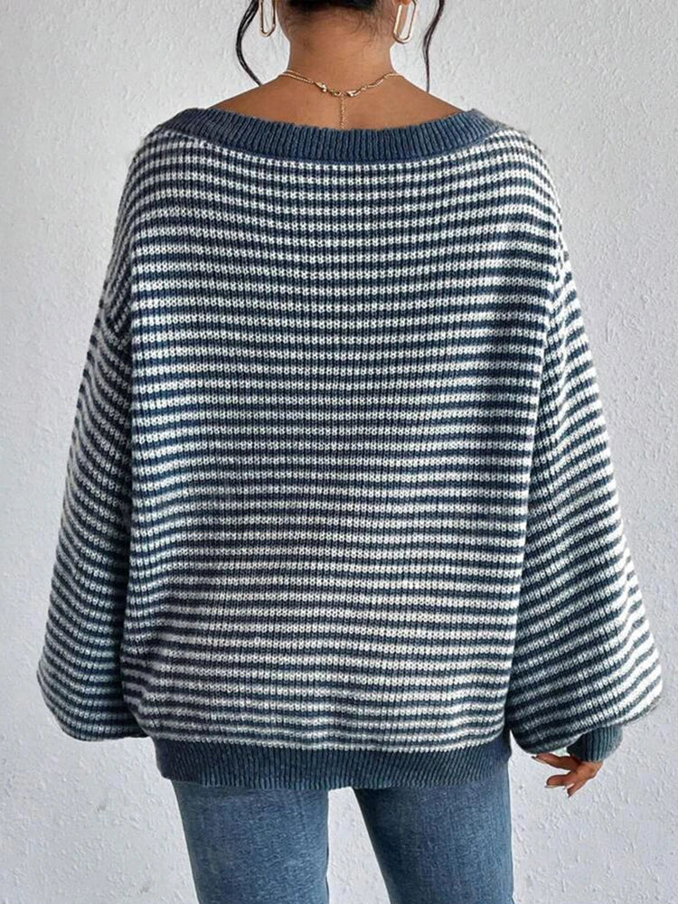 Lumina Wear Isabella cozy oversized knit sweater with lantern sleeves, soft fabric, and relaxed fit for women.