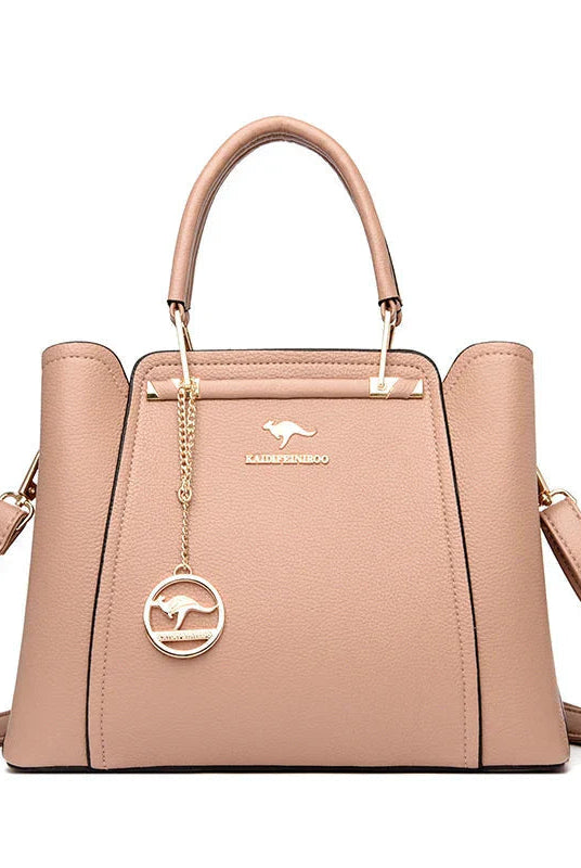 Isabella | Elegant Black Leather Handbag with Gold Accents - Lumina 9