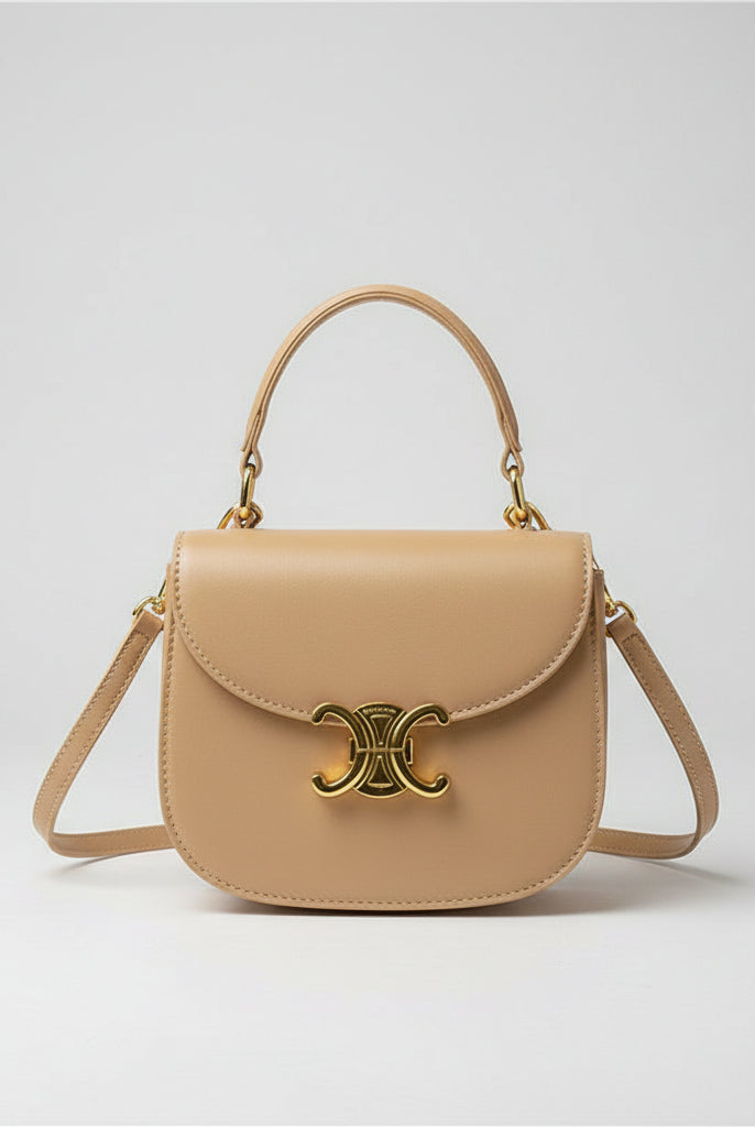 Isabella | Elegant Small Leather Crossbody Bag with Gold-Tone Clasp - Lumina 3