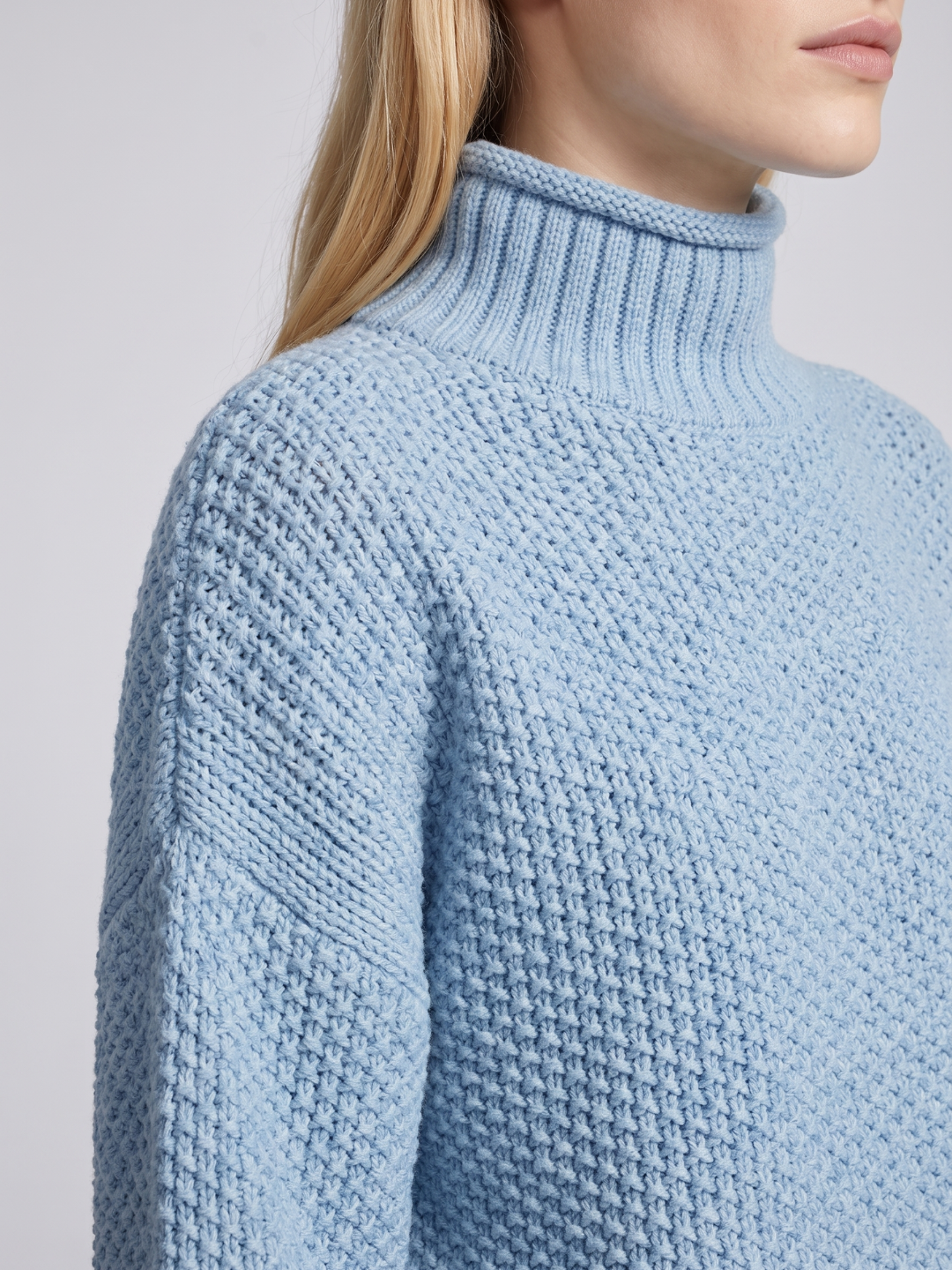 Lumina Wear Isabella oversized textured waffle-knit sweater with turtleneck, women's fashion sweater in cozy knit fabric.