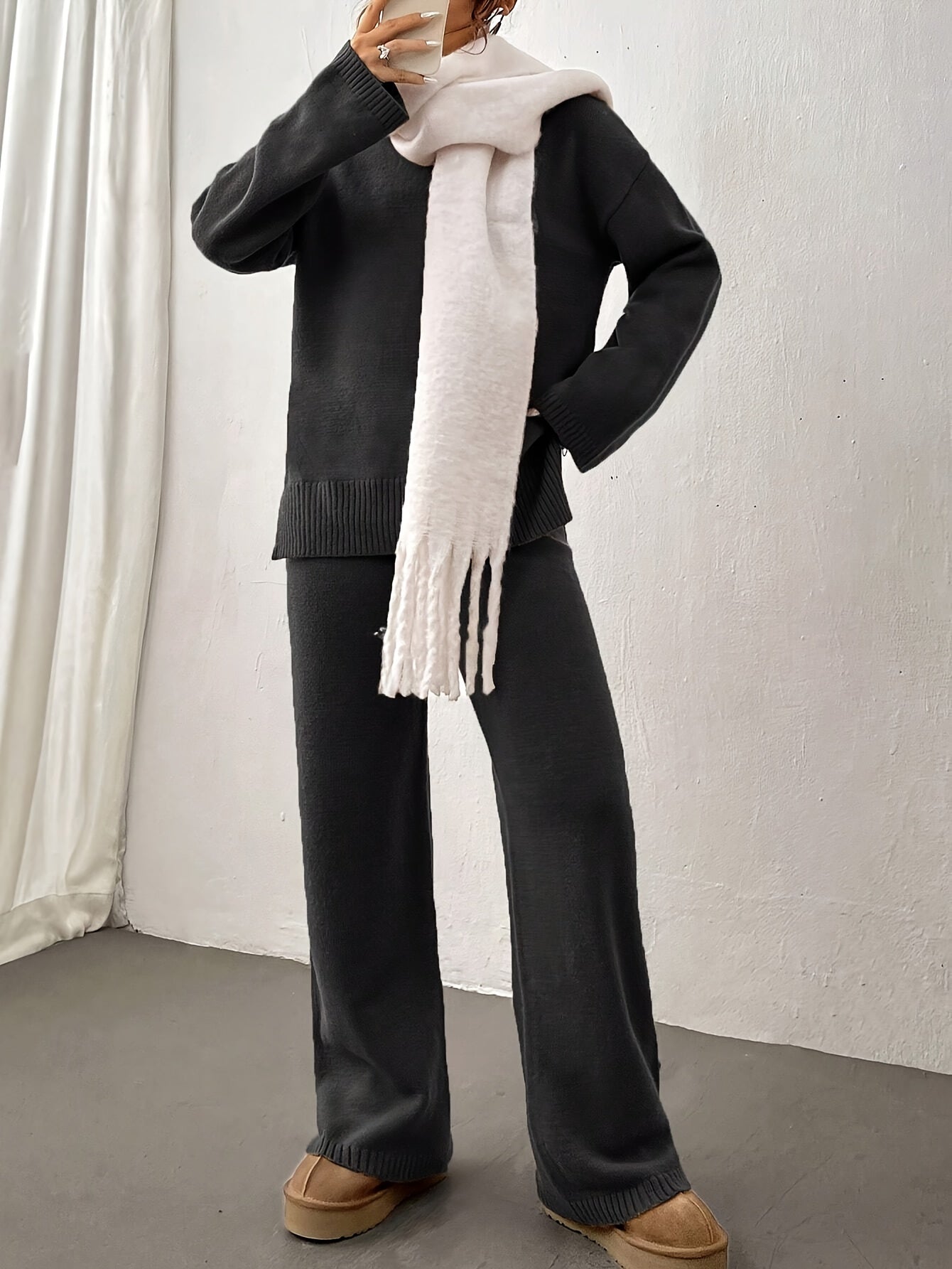Isabella Lumina Wear relaxed fit two-piece matching outfit with coordinated style, featuring soft fabric and stylish design.