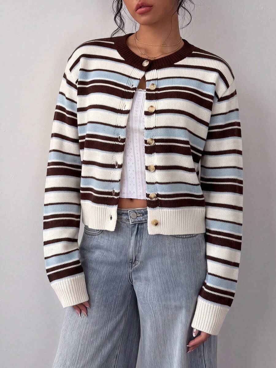 Lumina Wear Isabella women's soft knit cropped cardigan with relaxed fit and ribbed trim, perfect for casual everyday wear.