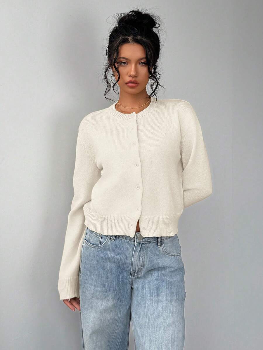 Lumina Wear Isabella women's soft knit cropped cardigan with relaxed fit and ribbed trim, perfect for casual and cozy outfits.