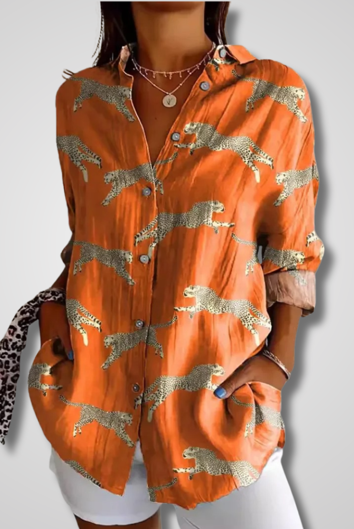 Vintage-inspired women's relaxed shirt by Lumina Wear featuring effortless charm and comfortable fit.