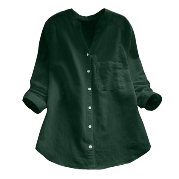 Light blue Jessica relaxed fit button blouse by Lumina Wear, featuring a timeless design and classic collar details.