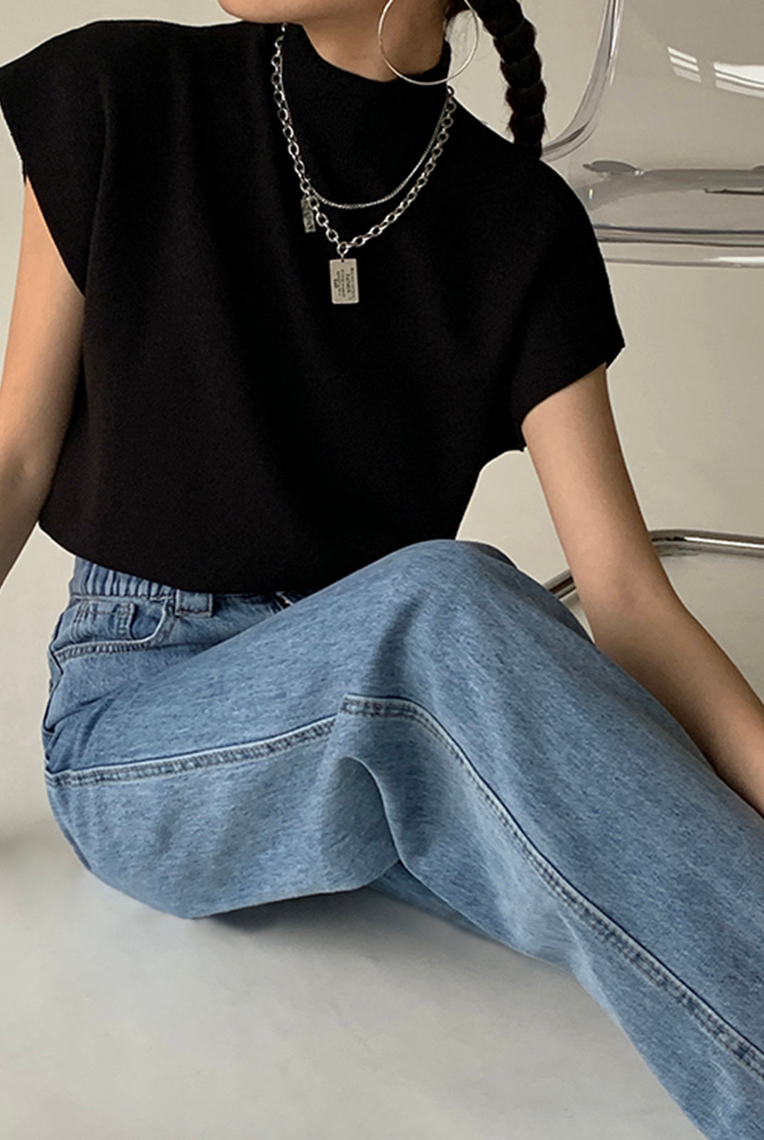 Lumina Wear Michelle modern mock neck casual top with tailored fit, featuring long sleeves and sleek design, perfect for everyday wear.
