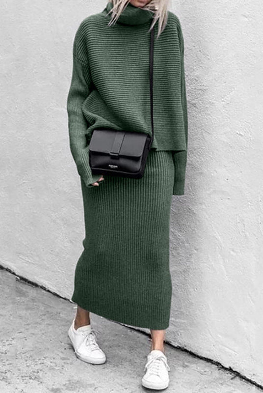 Lumina Wear Natalie relaxed knit pullover and ribbed skirt set for women, featuring cozy knit fabric and stylish fit.