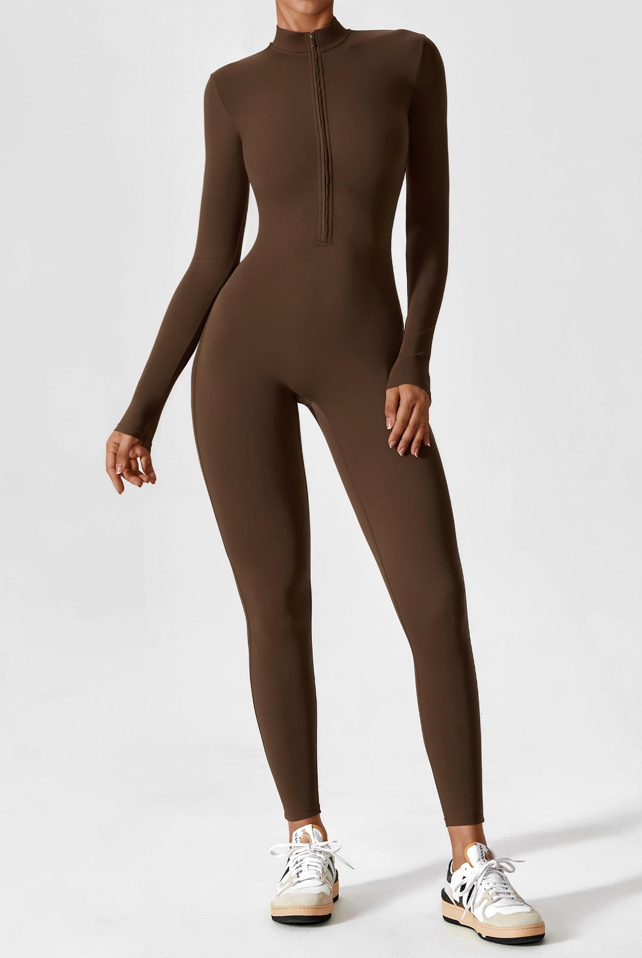 Sleek fitted two-piece dress with zip detail from Lumina Wear's Penelope collection, shown in a stylish and modern design.