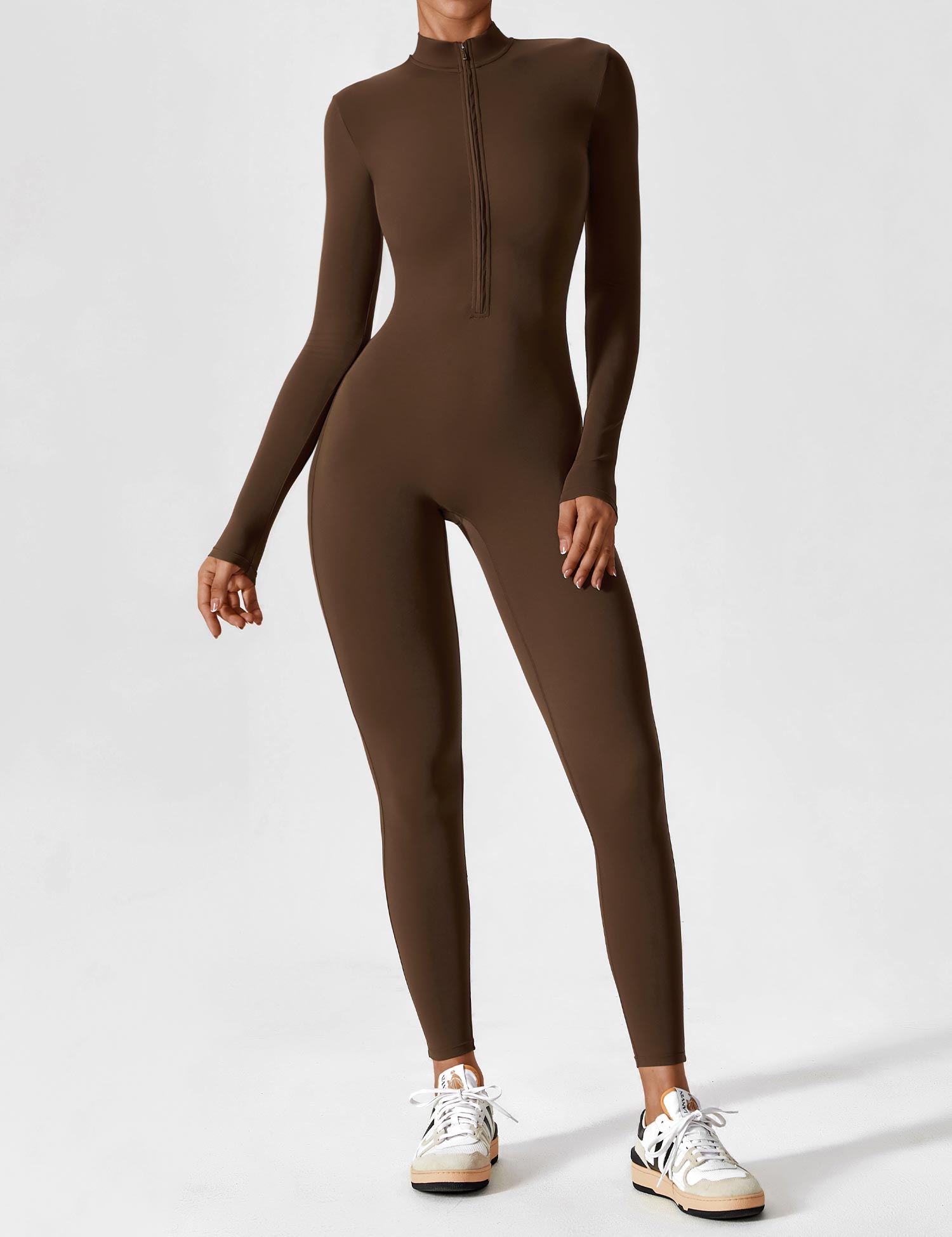 Sleek fitted two-piece dress with zip detail from Lumina Wear's Penelope collection, shown in a stylish and modern design.