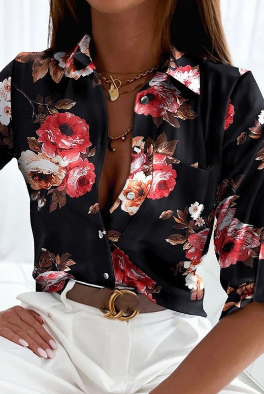 Peyton Lumina Wear bold patterned relaxed fit blouse for women, featuring vibrant design and comfortable style.