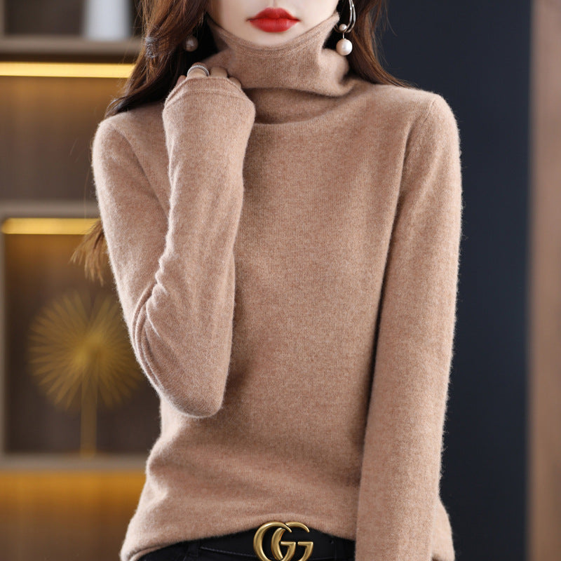Lumina Wear Sofia cozy loose-fit stacked collar sweater for women, shown in a soft, comfortable knit with a relaxed fit.