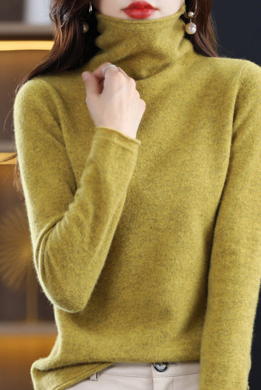 Lumina Wear Sofia cozy loose-fit sweater with stacked collar, shown in a relaxed fit and soft fabric, designed for women.