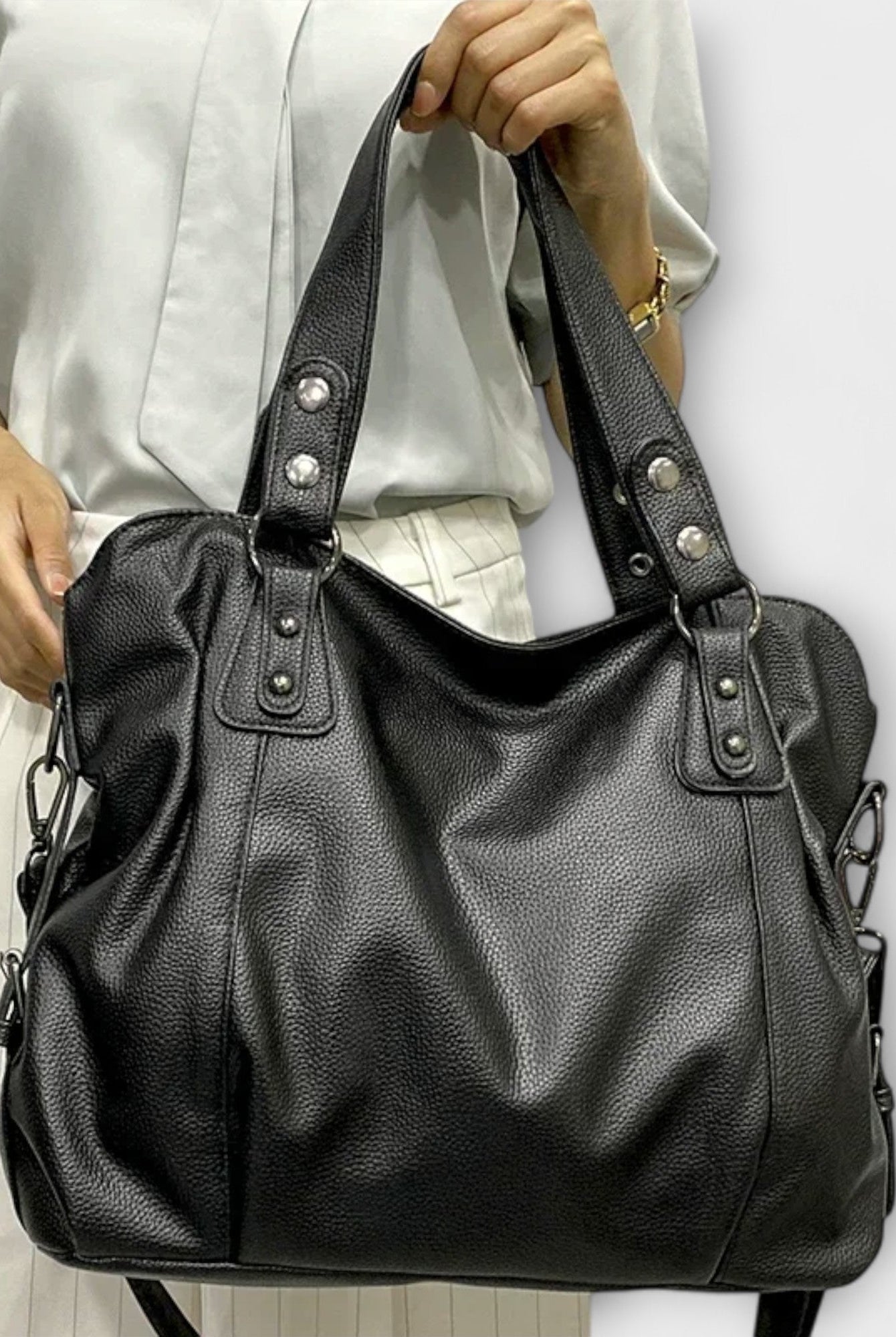 Victoria | Chic Structured Hobo Shoulder Bag with Dual Straps - Lumina 3