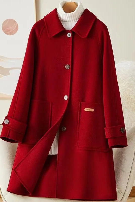 Lumina Wear Victoria classic warm winter coat with front pockets, stylish and cozy outerwear for cold weather.