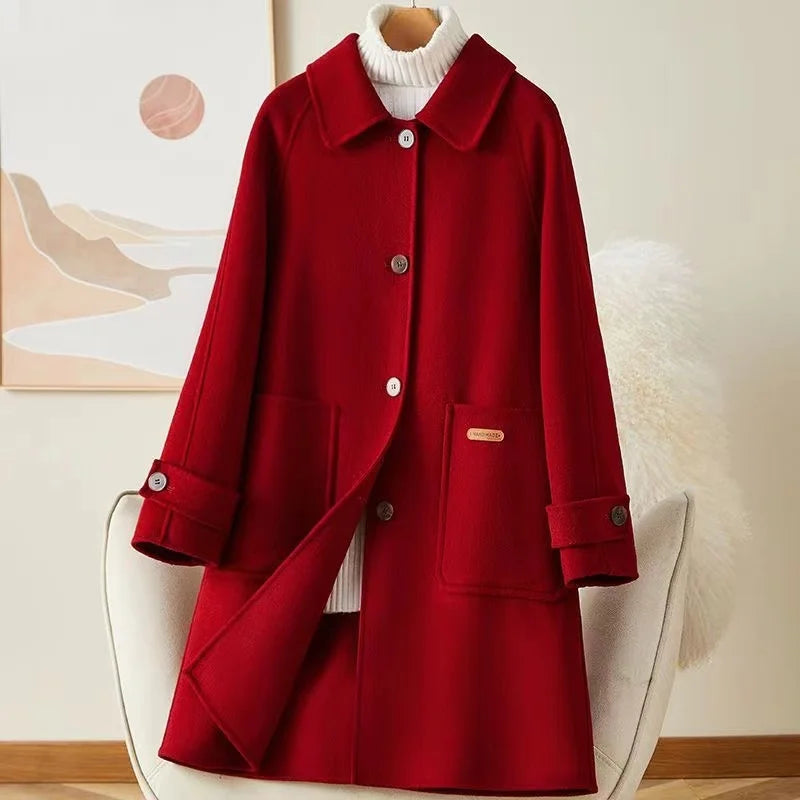 Lumina Wear Victoria classic warm winter coat with front pockets, stylish and cozy outerwear for cold weather.