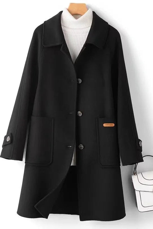 Lumina Wear Victoria classic warm winter coat with front pockets, stylish and cozy outerwear for cold weather.
