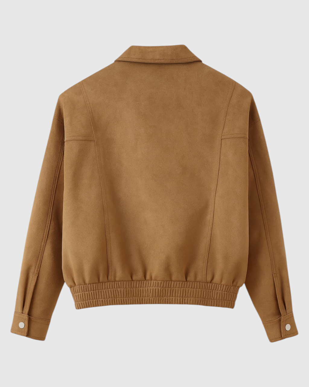 Elegant brown bomber jacket by Lumina Wear, Victoria model, featuring versatile design and stylish details in the image.