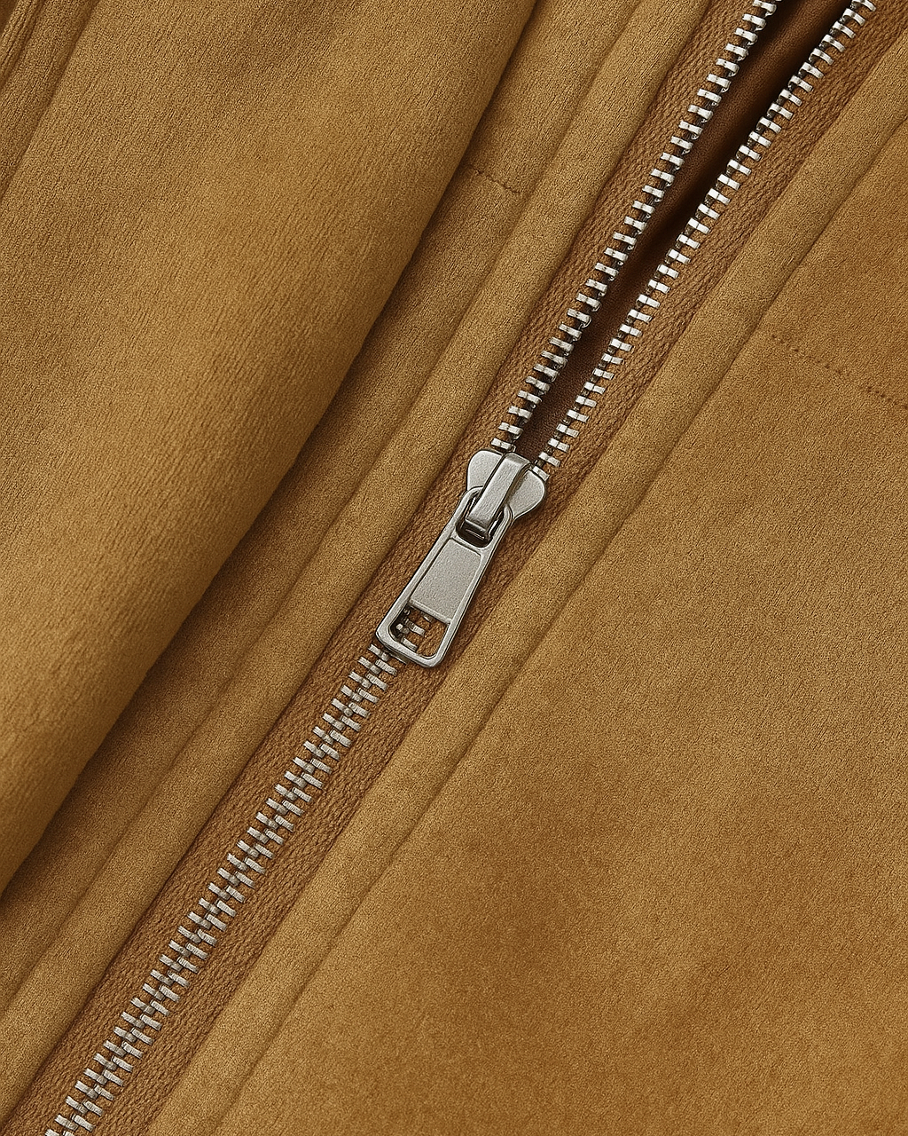 Elegant brown bomber jacket by Lumina Wear, featuring versatile design and stylish details in a high-quality product image.