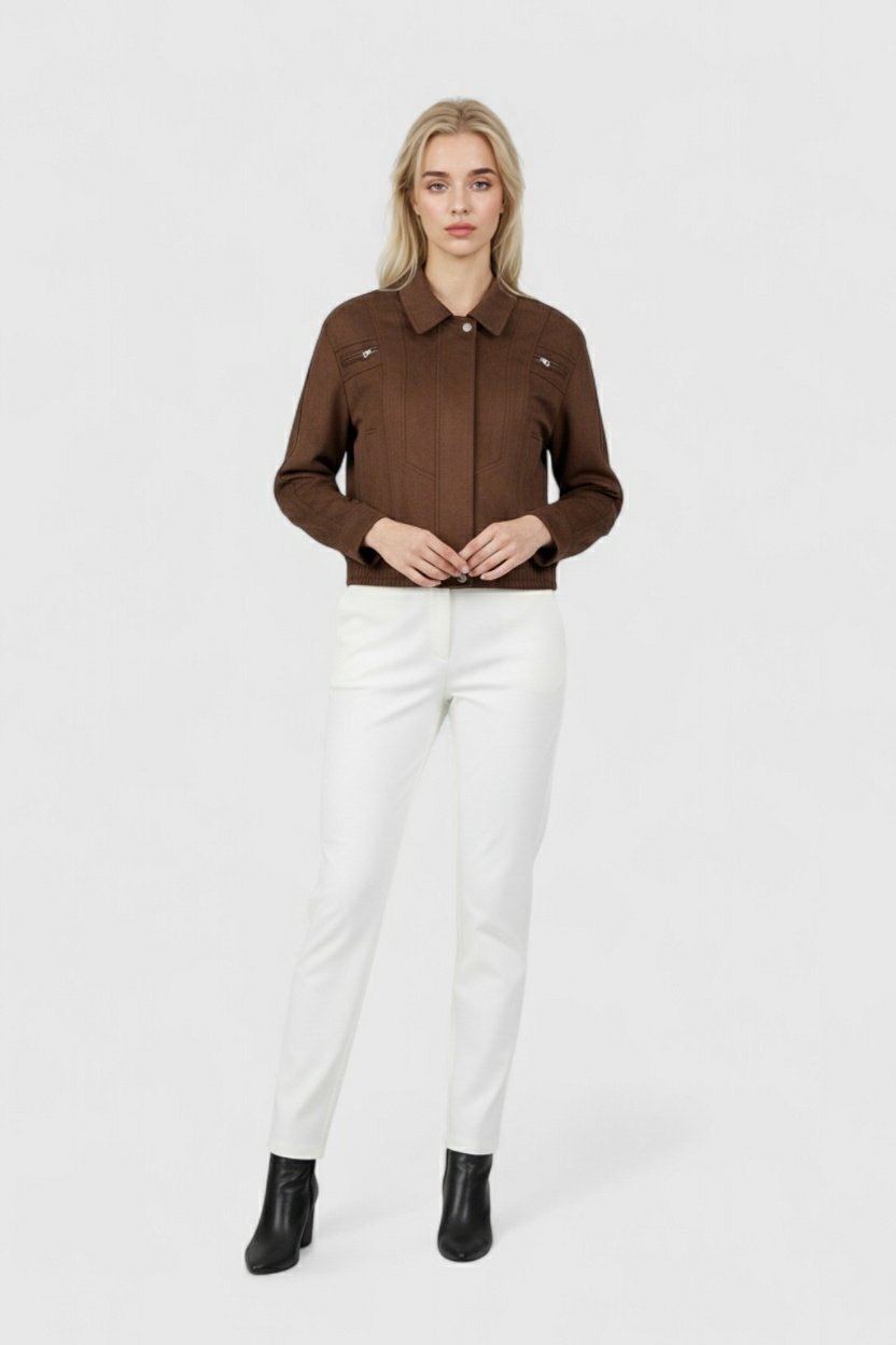 Dark brown Victoria bomber jacket by Lumina Wear, stylish and versatile men's outerwear with a sleek, modern design.