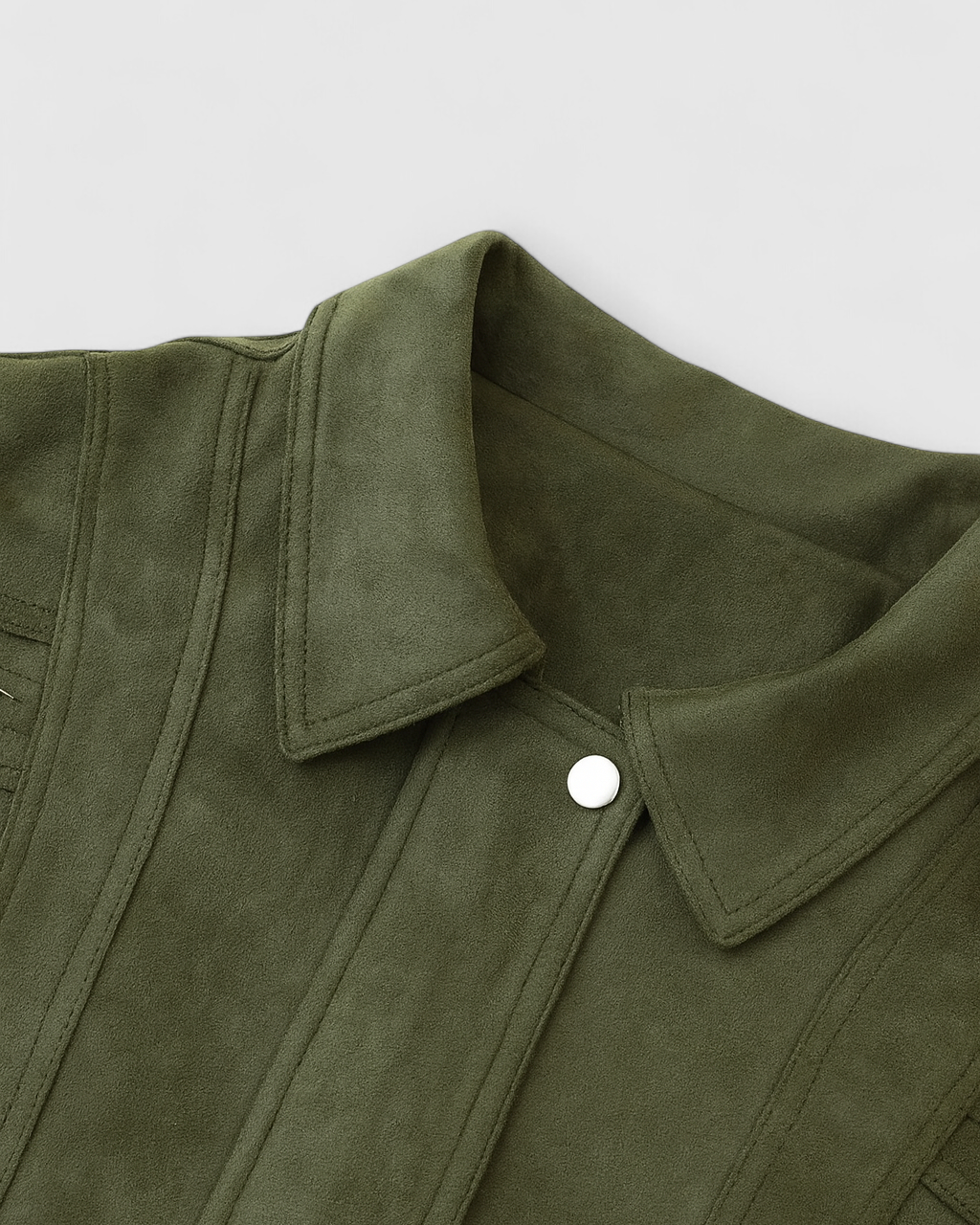 Green Victoria bomber jacket by Lumina Wear, stylish and elegant with a classic fit, perfect for a sophisticated casual look.