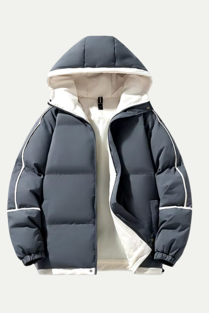 Victoria insulated hooded puffer parka by Lumina Wear with a relaxed fit, featuring a quilted design and cozy hood for cold weather.