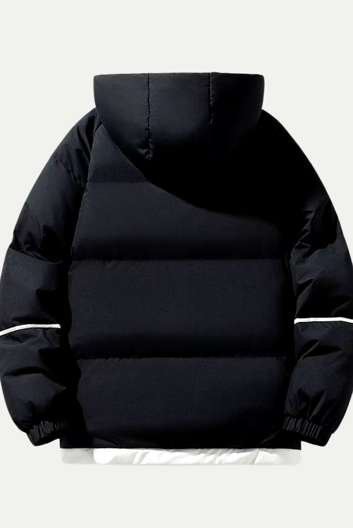Victoria insulated hooded puffer parka by Lumina Wear, relaxed fit, quilted design, with a hood and cozy insulation.