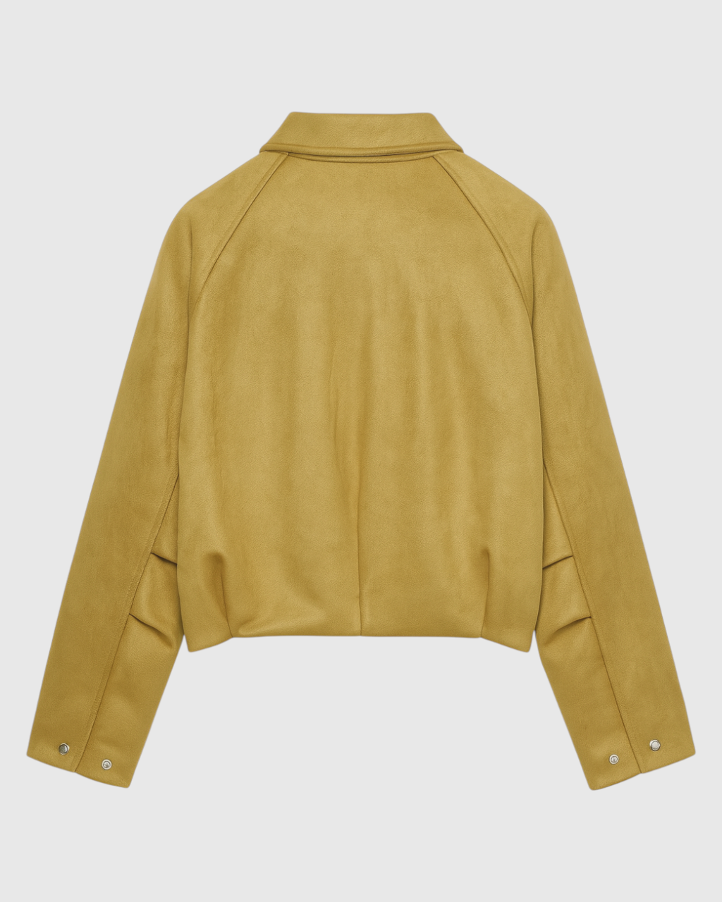 Yellow bomber jacket by Lumina Wear featuring trendy details and a stylish fit, shown on a model.