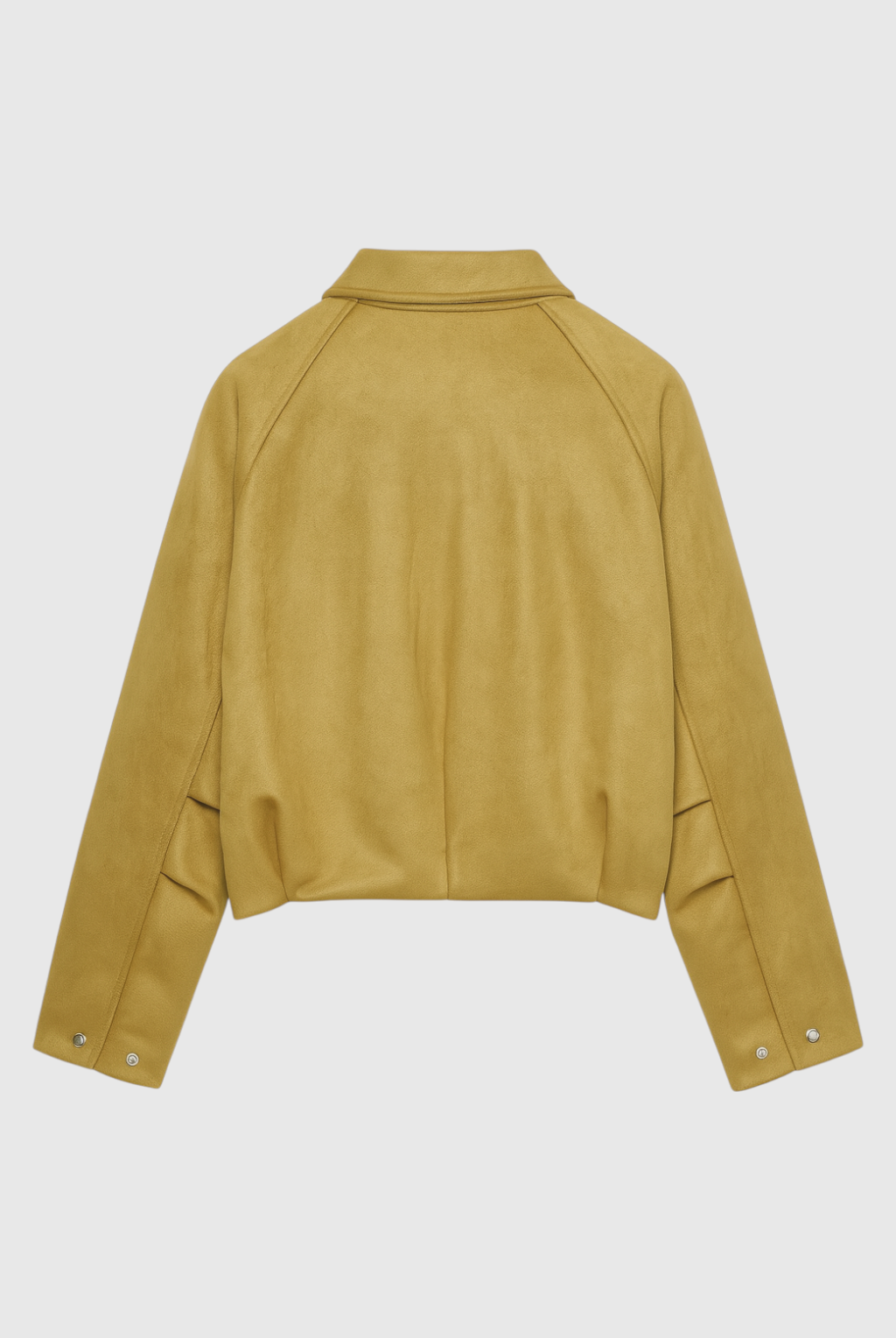 Bright yellow Victoria bomber jacket by Lumina Wear featuring trendy details and a stylish, modern design.
