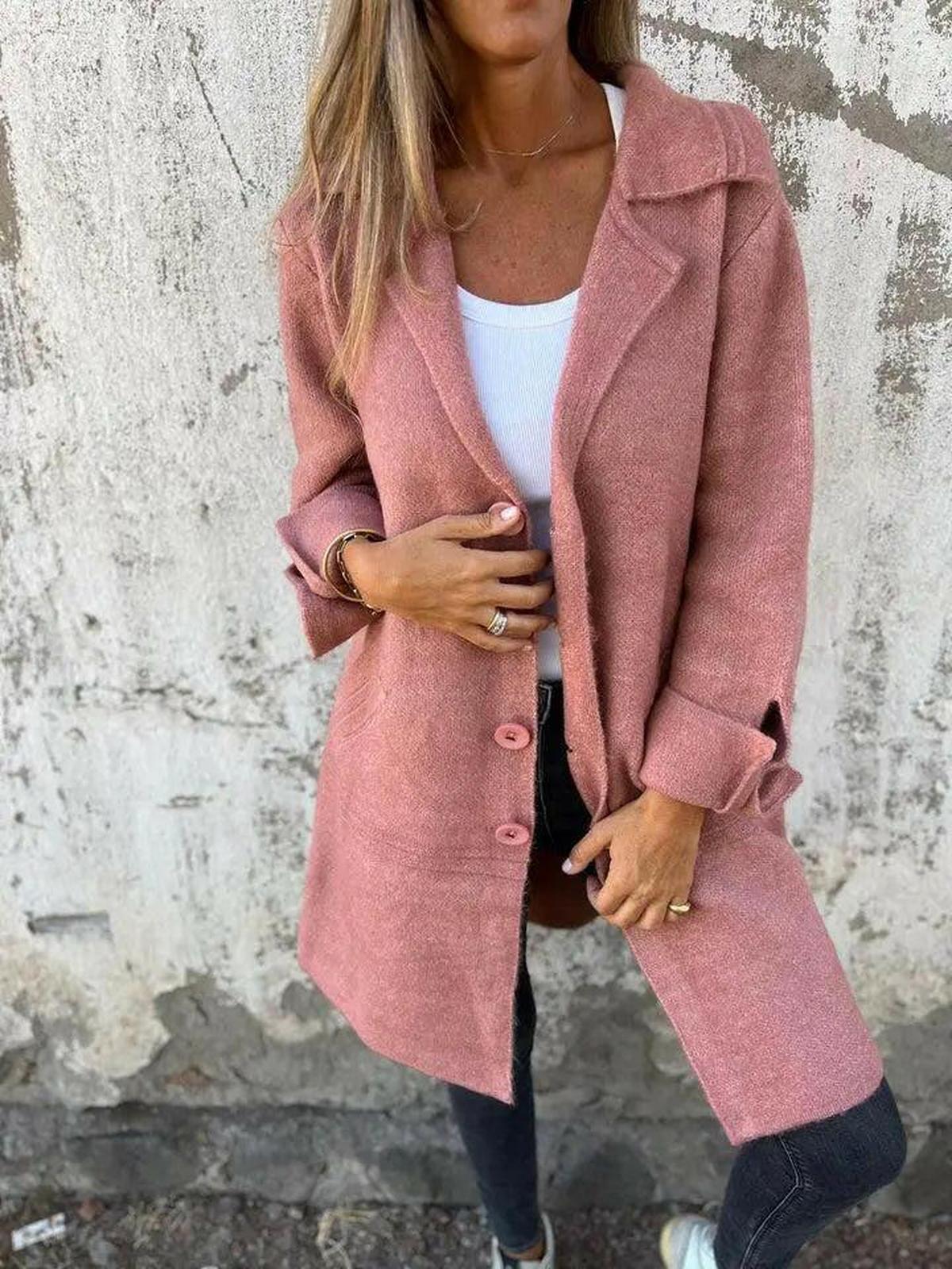 Green Ada™ long knit coat by Lumina Vancouver, stylish and cozy with a textured knit pattern, full-length design.