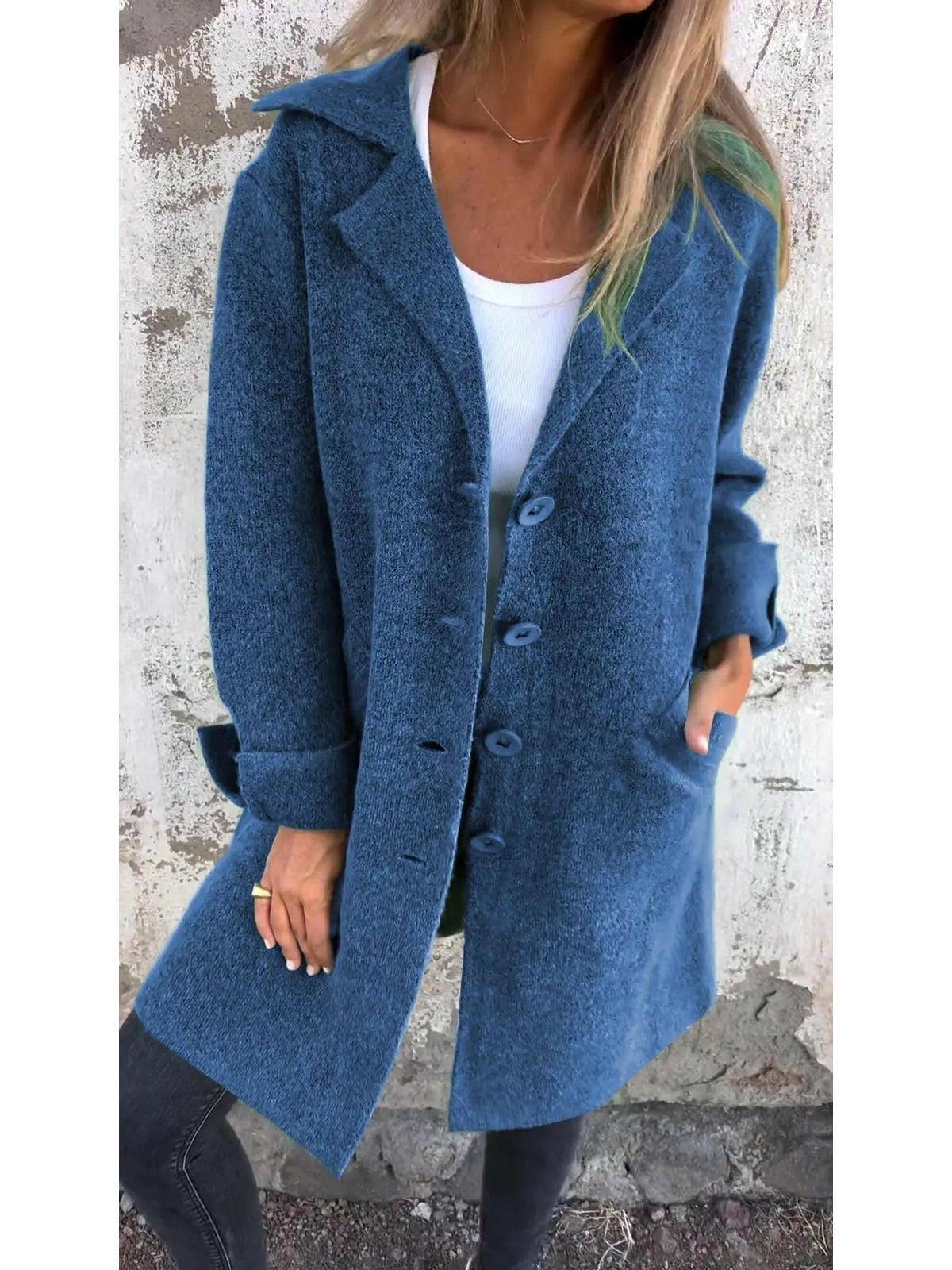 Green Ada™ stylish long knit coat by Lumina Vancouver, featuring a cozy, elegant design from the CA-COLLECTIE-15 collection.