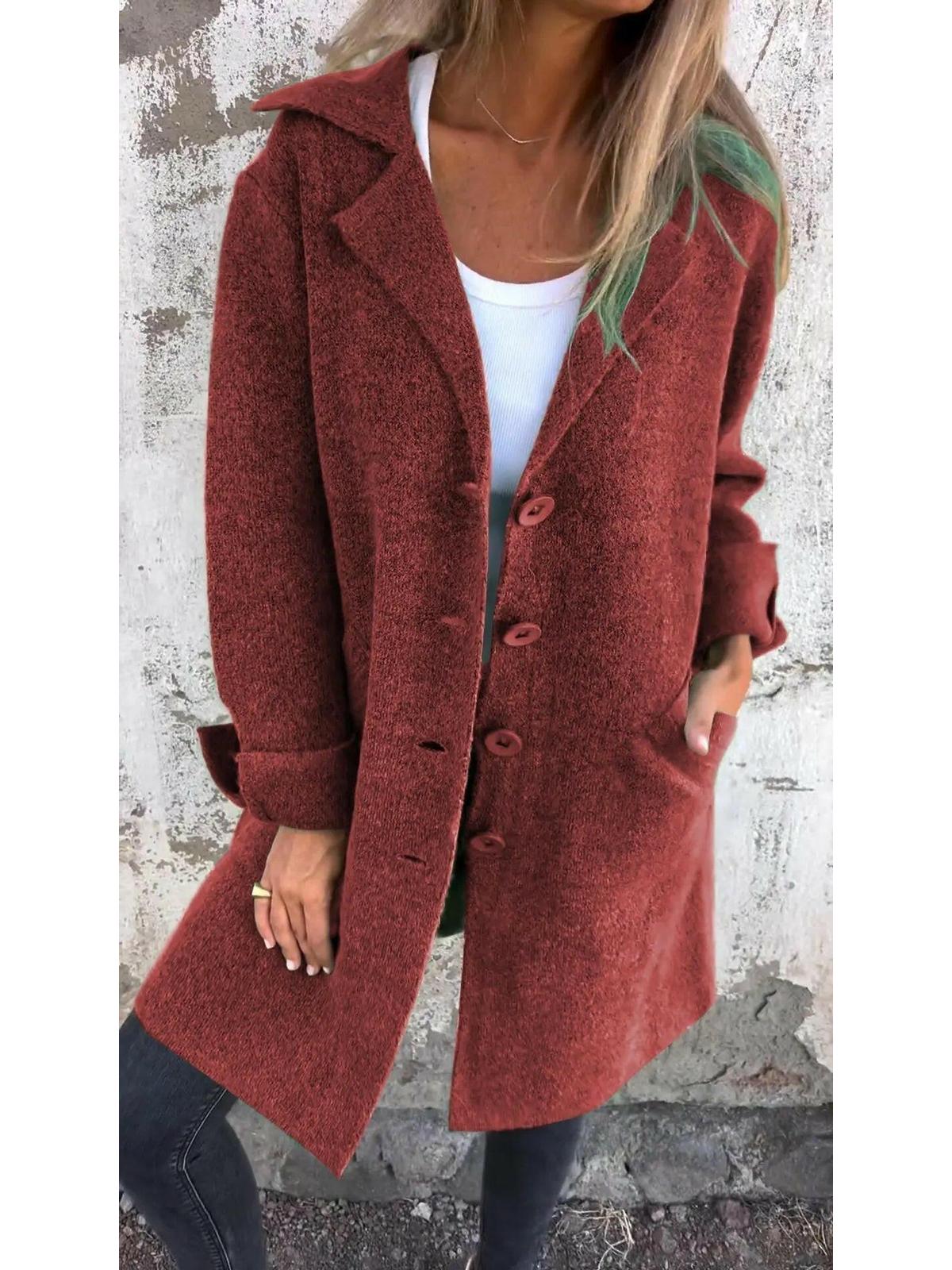 Green Ada™ long knit coat by Lumina Vancouver, stylish and cozy outerwear with a tailored fit and textured knit pattern.