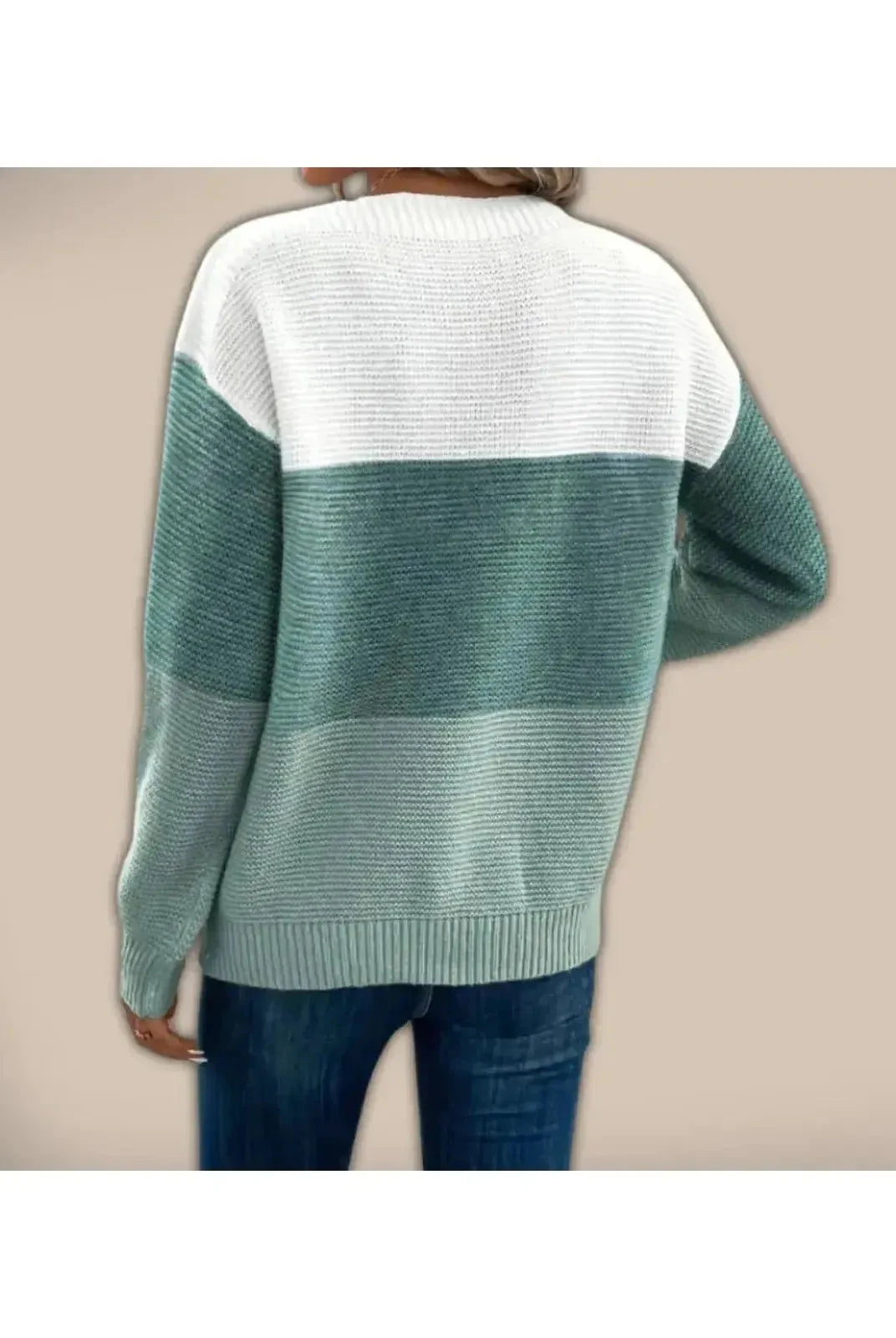 Beige Alice sweater by Lumina Wear featuring a cozy, knit design, perfect for casual and stylish winter wear.