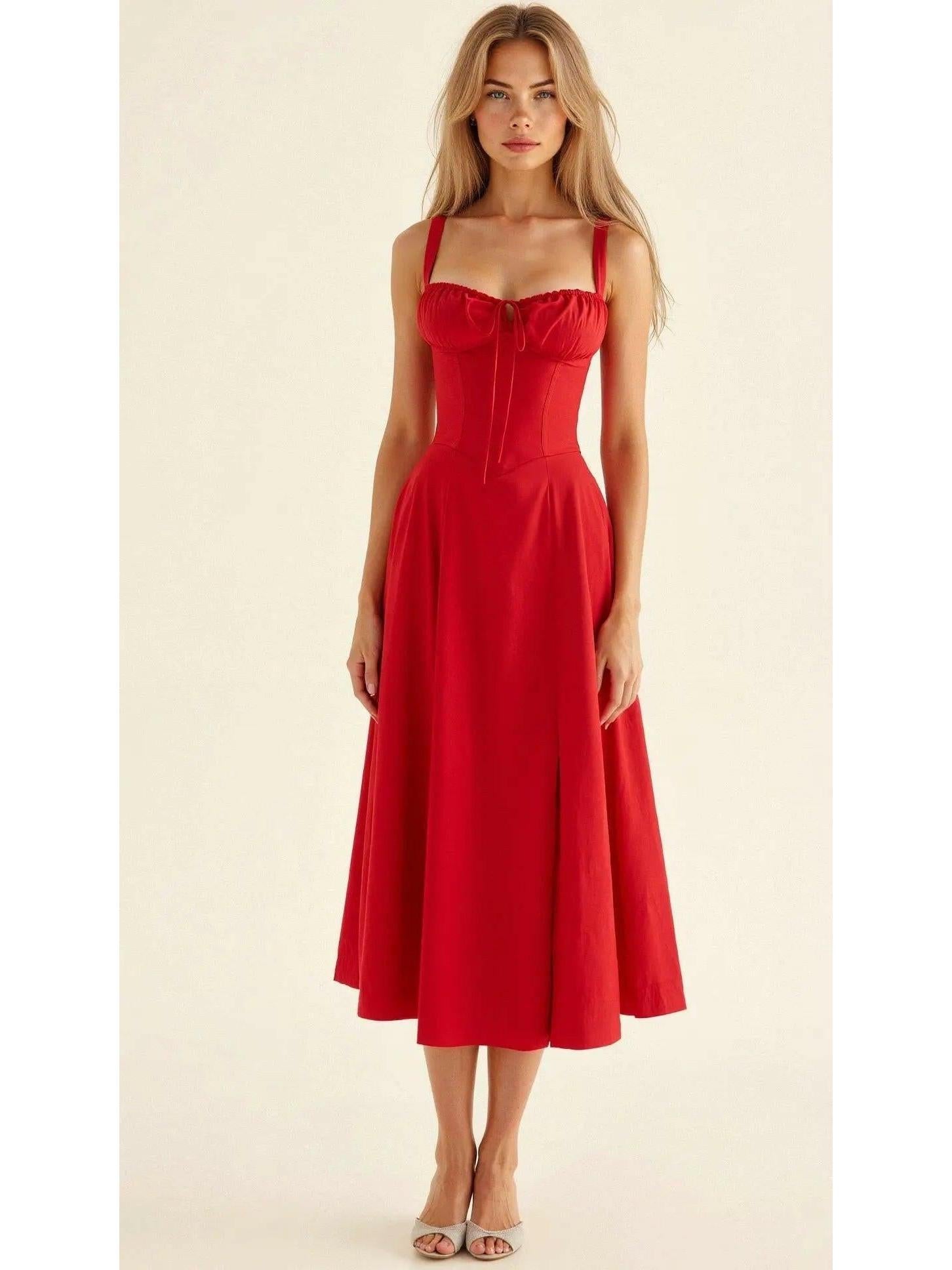 Yellow Alina waist dress by Lumina Vancouver, elegant and flattering for wedding guest attire, with a chic, sophisticated style.