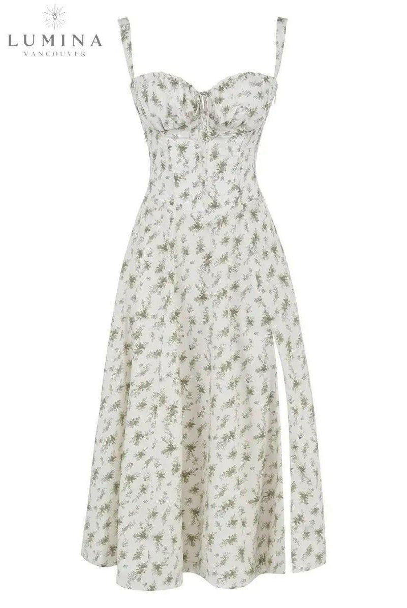 Yellow Lumina Wear Alina elegant waist dress, chic evening dress with flattering fit, perfect for wedding guests.
