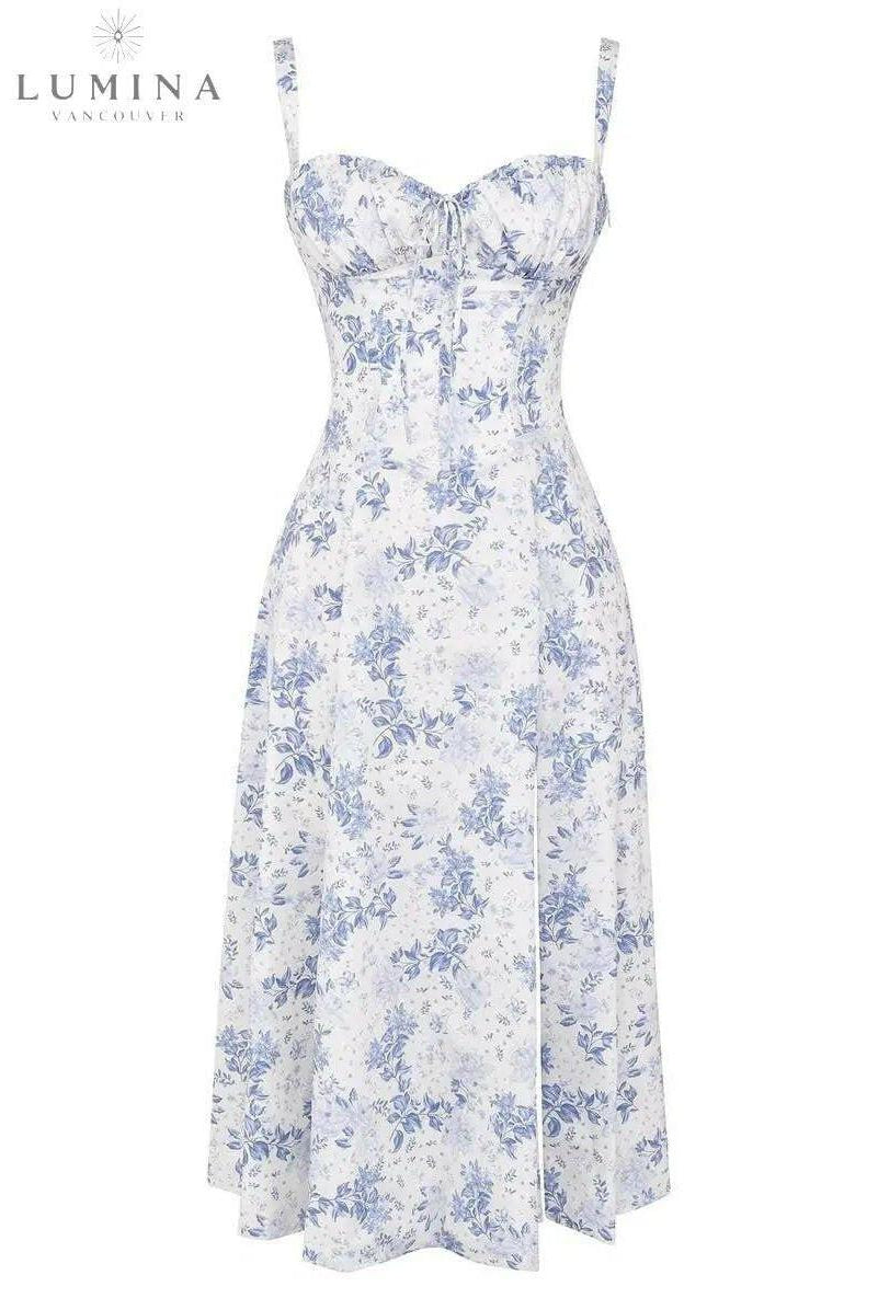 Lumina Wear Alina elegant yellow waist dress, chic evening dress with flattering fit, perfect for wedding guests.